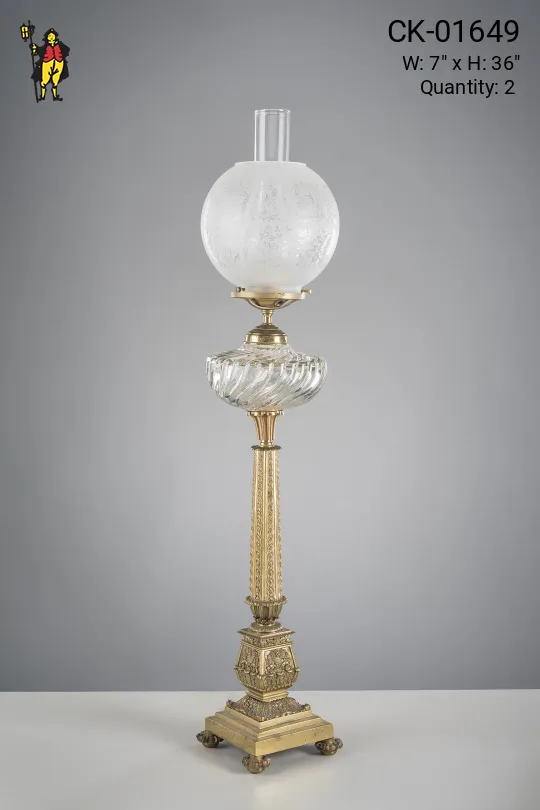 Column Banquet Electrified Oil Lamp