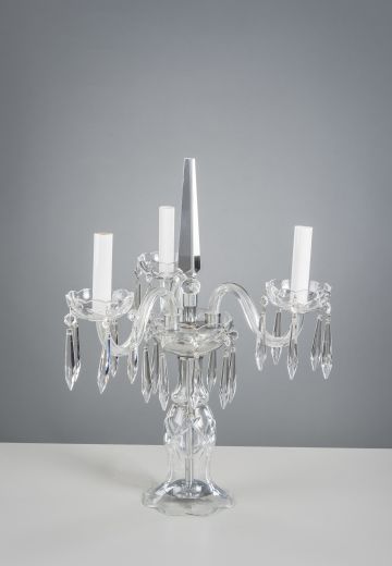 Crystal Three Light Table Candelabra
