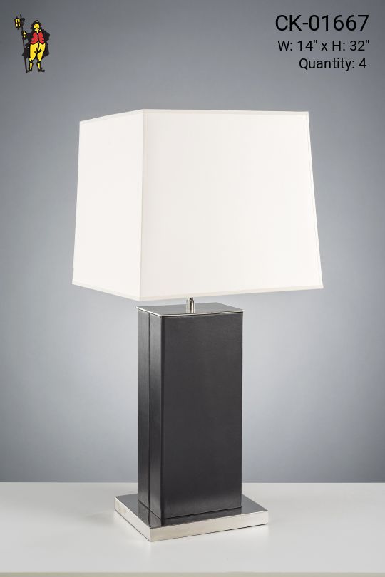 Leather & Polished Nickel Table Lamp