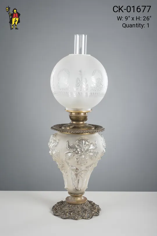 Old Electrified Electrified Oil Lamp