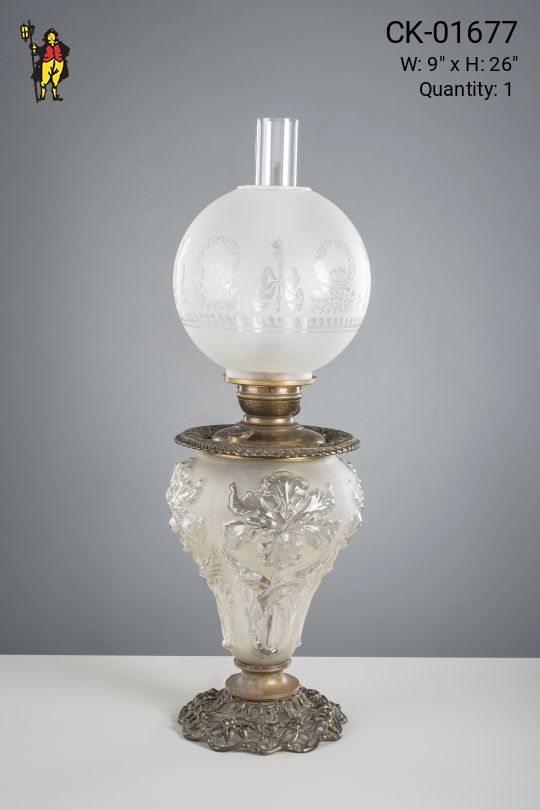 Old Electrified Electrified Oil Lamp
