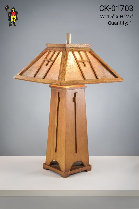 Wood & Mica Table Lamp