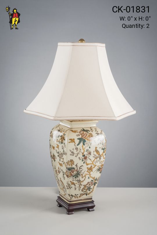 Ceramic Floral Table Lamp