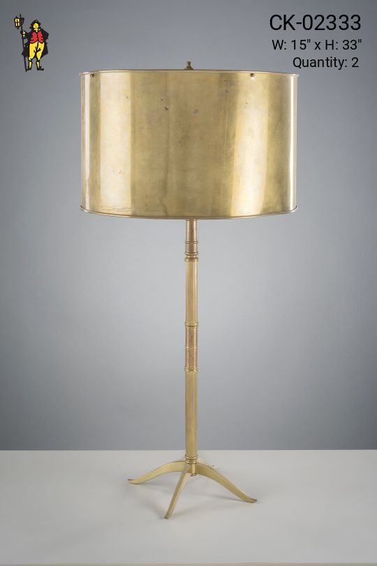 Brass Footed Table Lamp w/Brass Shade