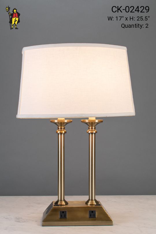 Two Light Table Lamp w/Electrical Sockets