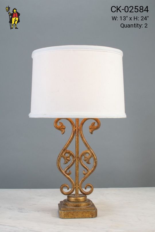 Flower Stem Table Lamp w/Drum Shade