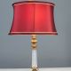 Traditional Glass & Brass One Light Table Lamp w/Marble Base #0