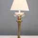 Brass Column Footed Table Lamp w/Crystal Drops #0