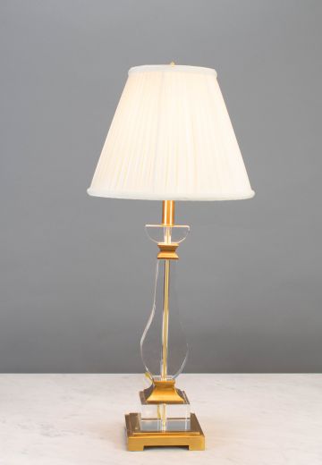 Glass & Brass Formal Table Lamp