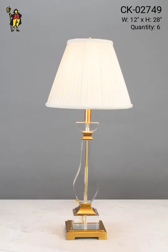 Glass & Brass Formal Table Lamp