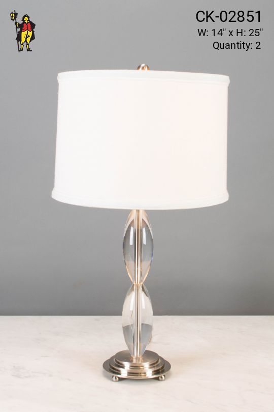 Glass Table Lamp w/Silver Base