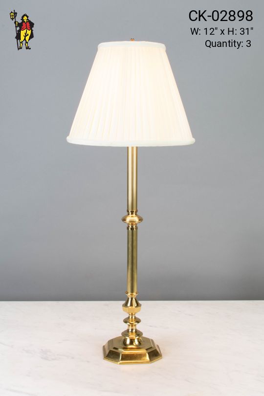 Single Brass Candle Table Lamp