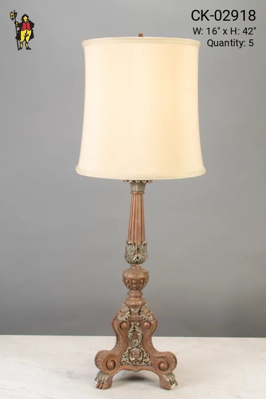 Tall Footed Gothic Table Lamp