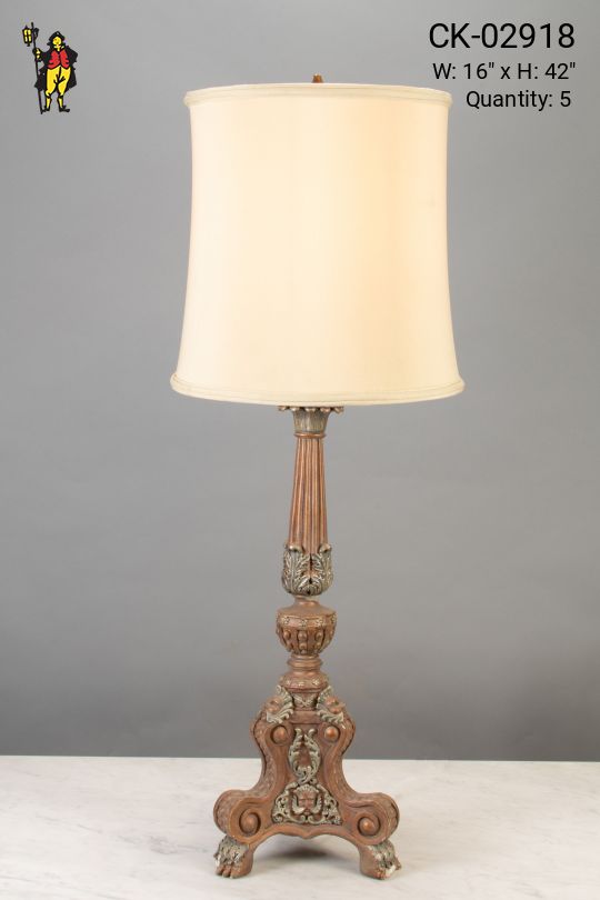 Tall Footed Gothic Table Lamp