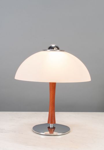 Wooden Table Lamp w/Plastic Shade