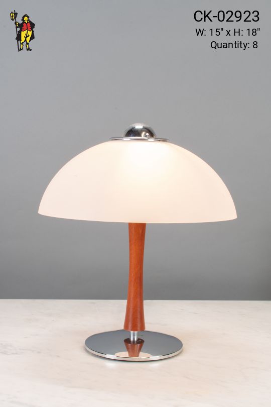 Wooden Table Lamp w/Plastic Shade