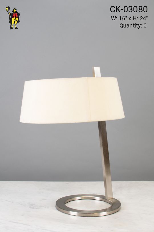 Contemporary Polished Silver Table Lamp