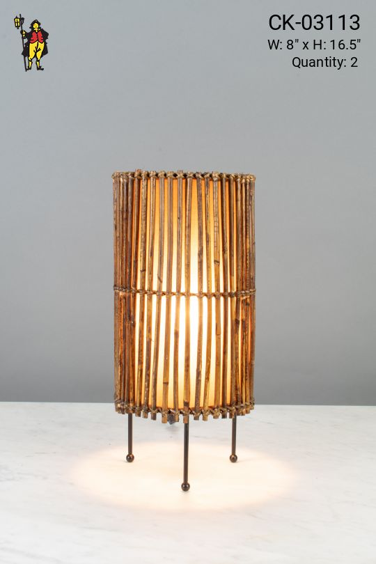Bamboo Lantern Style Table Lamp