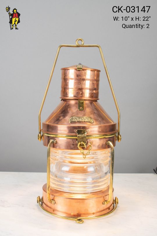 Copper Oversize Lantern Table Lamp