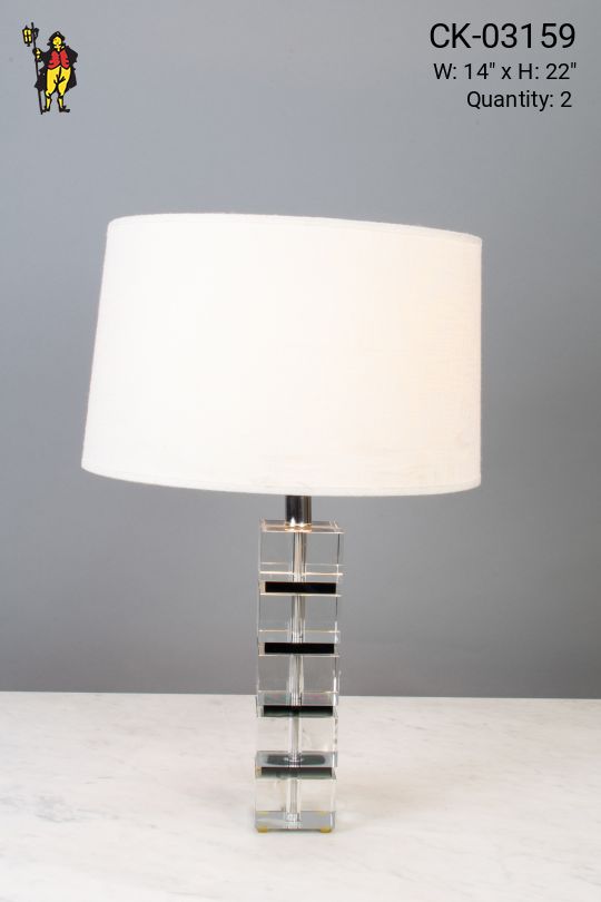 Glass & Black Modern Table Lamp