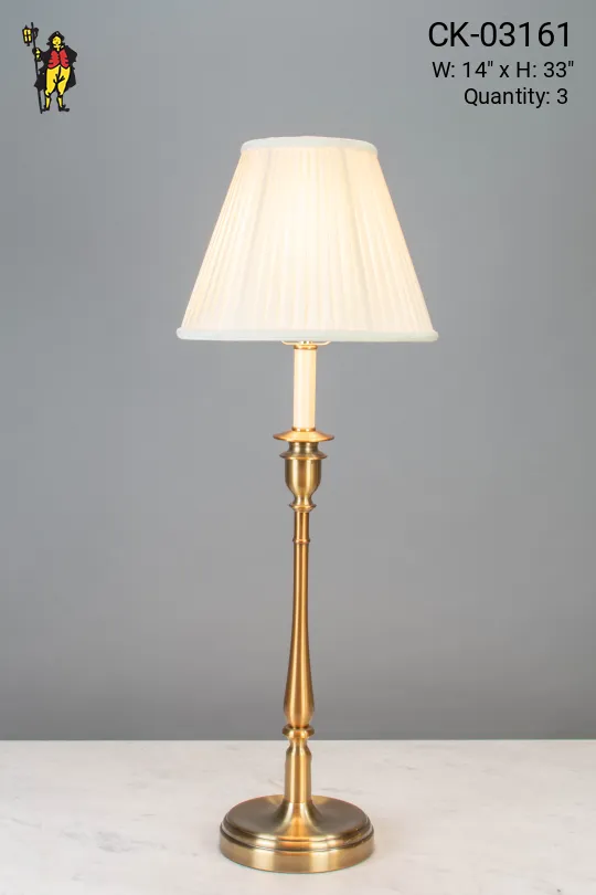 Single Candle Brass Table Lamp