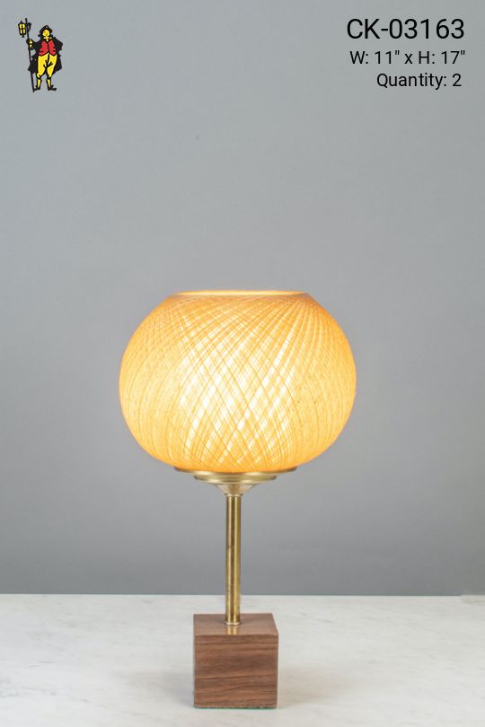 Seventies Style Wooden Table Lamp