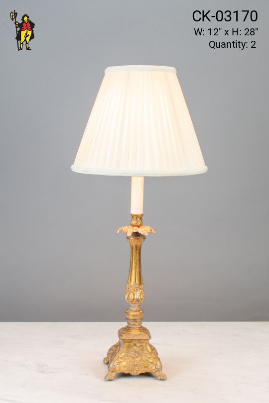 Footed Victorian Single Candle Table Lamp