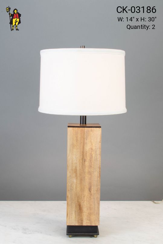 Square Wooden Table Lamp