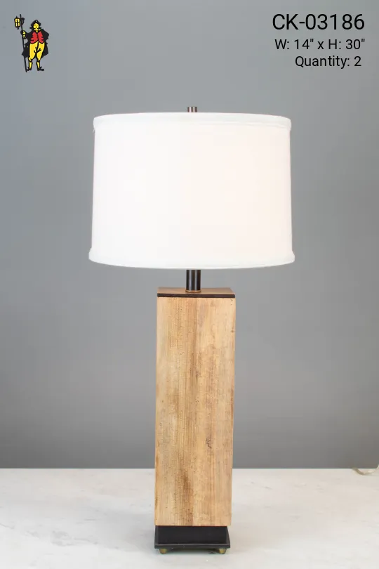 Square Wooden Table Lamp