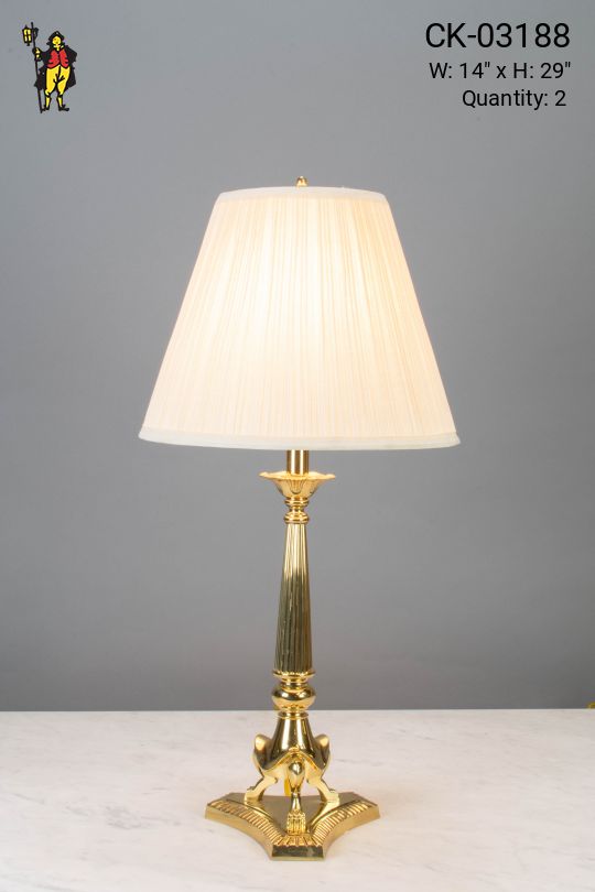 Formal Polished Brass Table Lamp