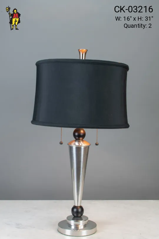 Modern Nickel Table Lamp