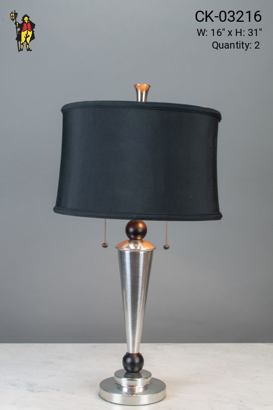Modern Nickel Table Lamp
