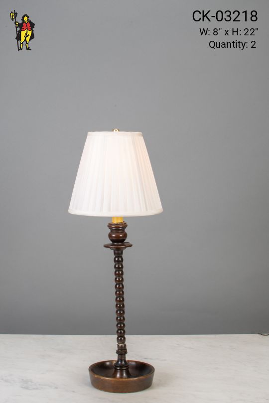 Tall Wooden Single Candle Table Lamp