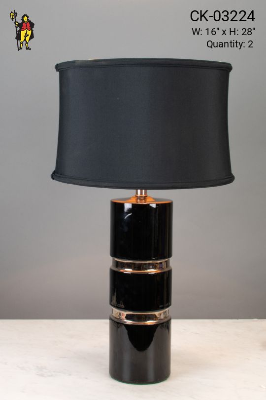 Black & Chrome Modern Table Lamp