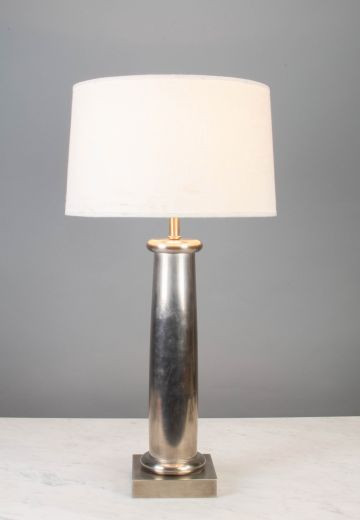 Modern Polished Nickel Table Lamp