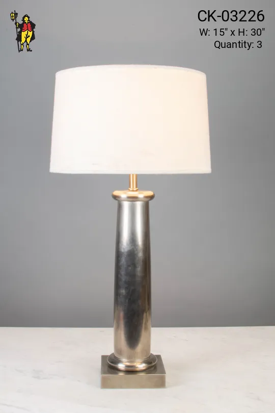 Modern Polished Nickel Table Lamp