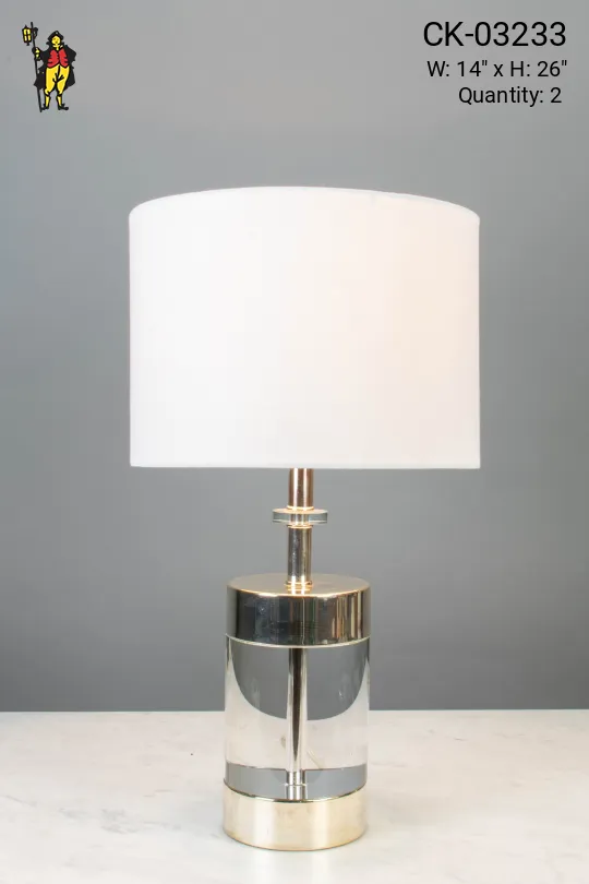 Glass & Chrome Table Lamp