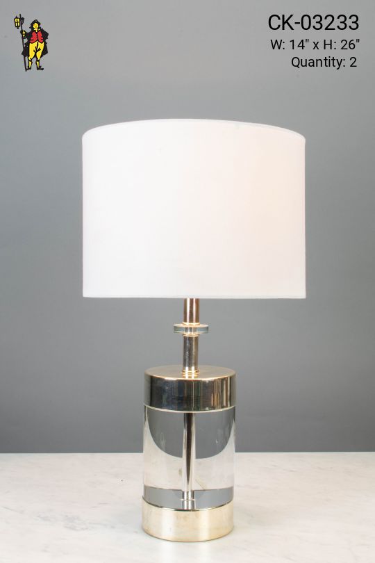 Glass & Chrome Table Lamp