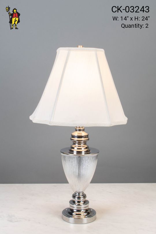 Glass & Chrome Traditional Table Lamp