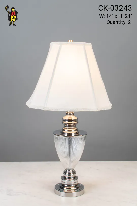 Glass & Chrome Traditional Table Lamp