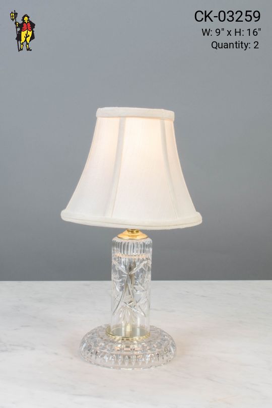 Small Etched Glass Table Lamp
