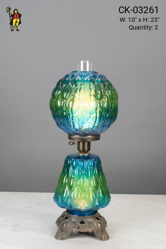 Green & Blue Oil Table Lamp