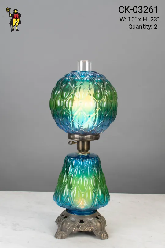 Green & Blue Oil Table Lamp