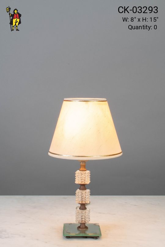 Glass & Brass Small Table Lamp