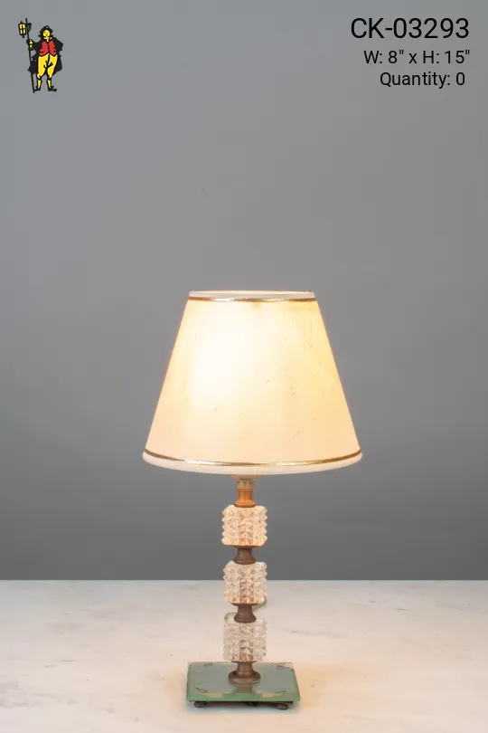 Glass & Brass Small Table Lamp