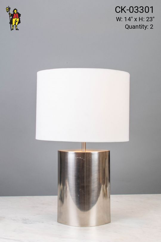 Modern Polished Silver Table Lamp