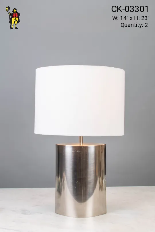 Modern Polished Silver Table Lamp