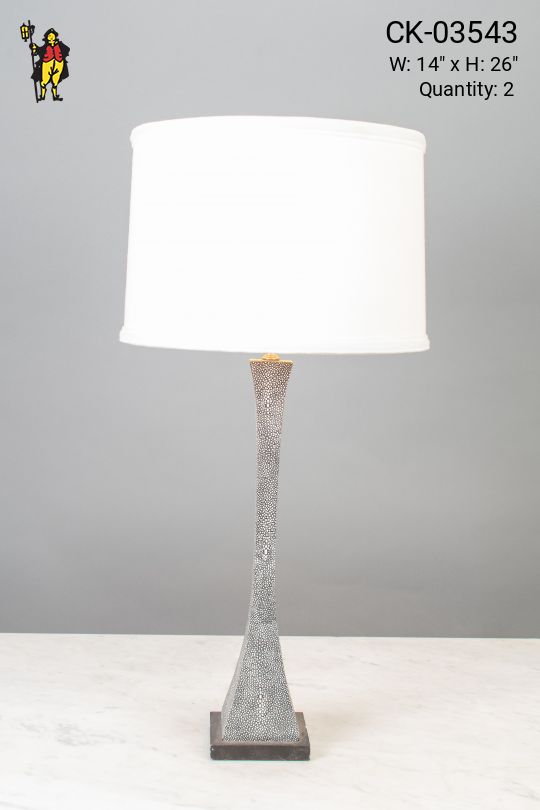Eclectic Table Lamp w/White Drum Shade