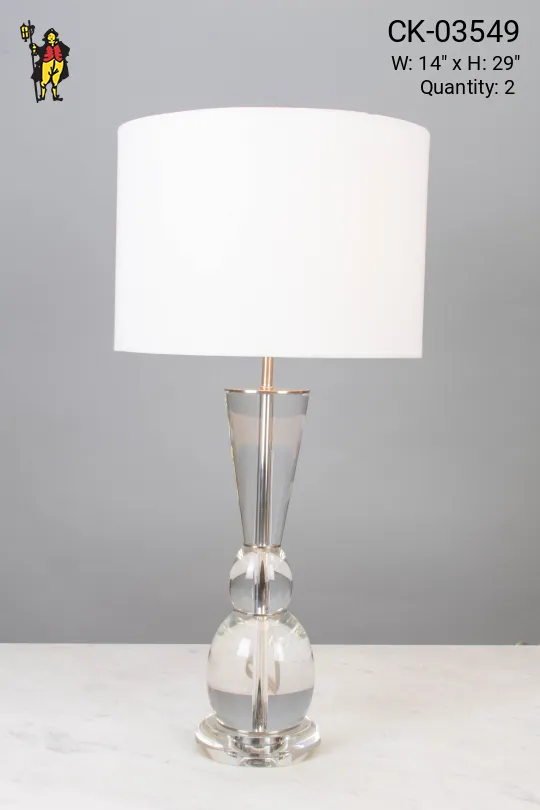 Large Glass Contemporary Table Lamp