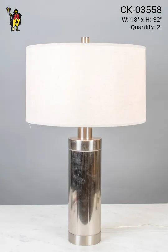 Contemporary Silver Table Lamp
